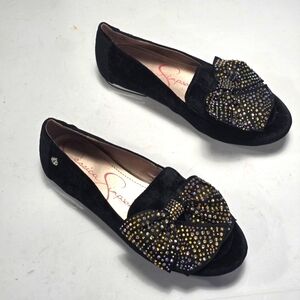 Jessica Simpson Black Embellished Flats Size 5